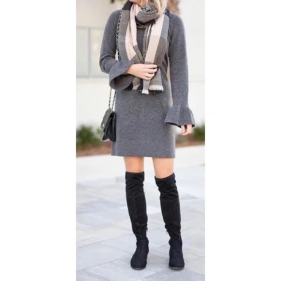 Like New! Banana Republic LS sheath fitted beautiful dark grey dress sz … - Picture 1 of 5